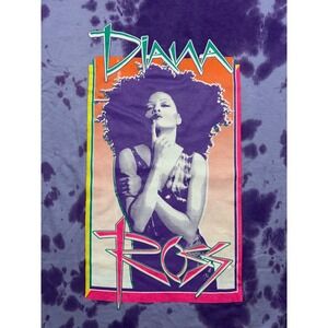 Diana Ross T Shirt Womens 1X Purple Tie Dye Graphic Retro Vintage Style Music